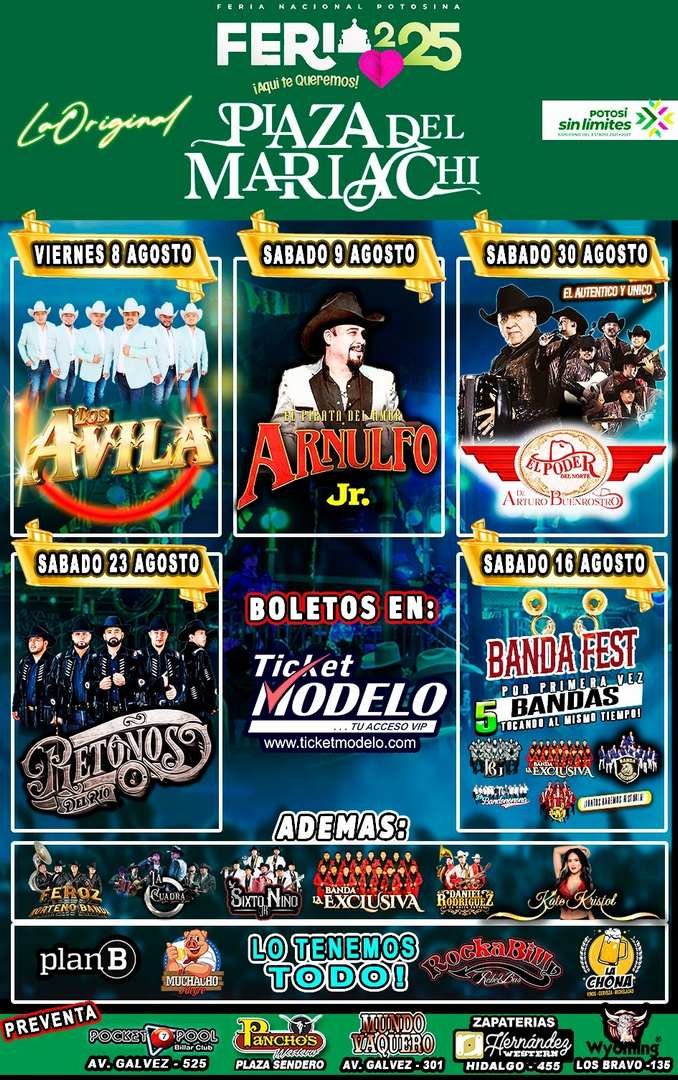 AGENDA MUSICAL SIN LÍMITES EN PLAZA DEL MARIACHI DE FENAPO