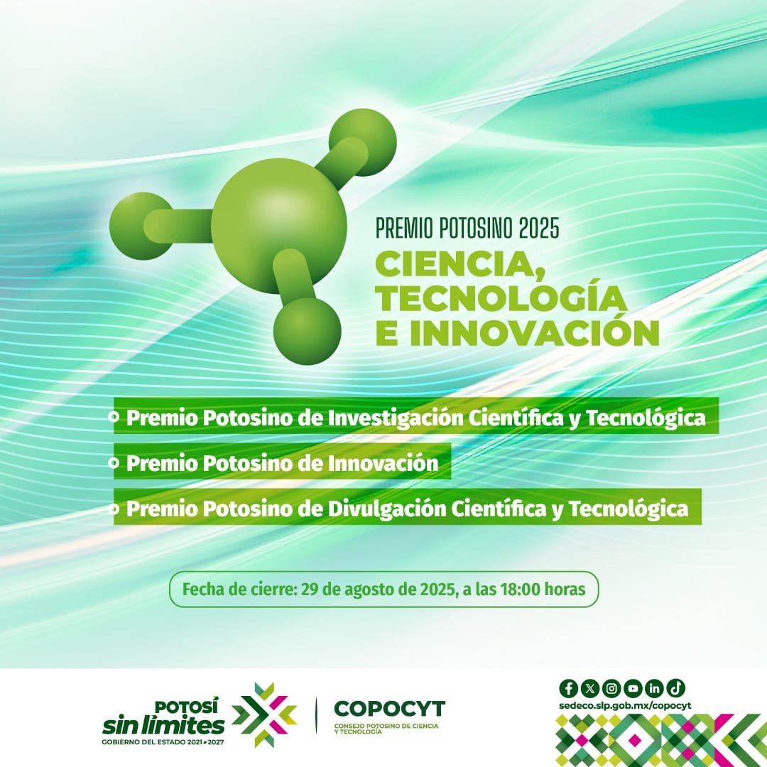 PRESENTAN CONVOCATORIA 2025 DEL PREMIO POTOSINO DE CIENCIA, TECNOLOGÍA E INNOVACIÓN
