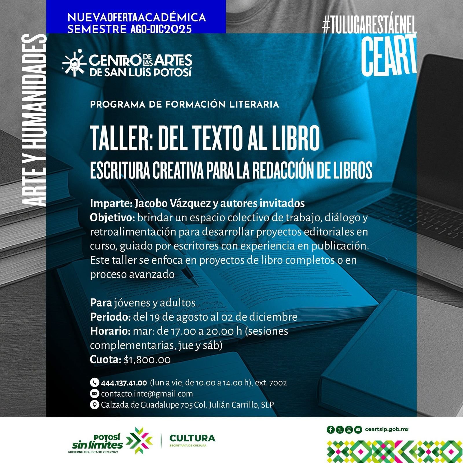 DEL TEXTO AL LIBRO: CEART INICIA TALLER PARA ESCRITORES EMERGENTES