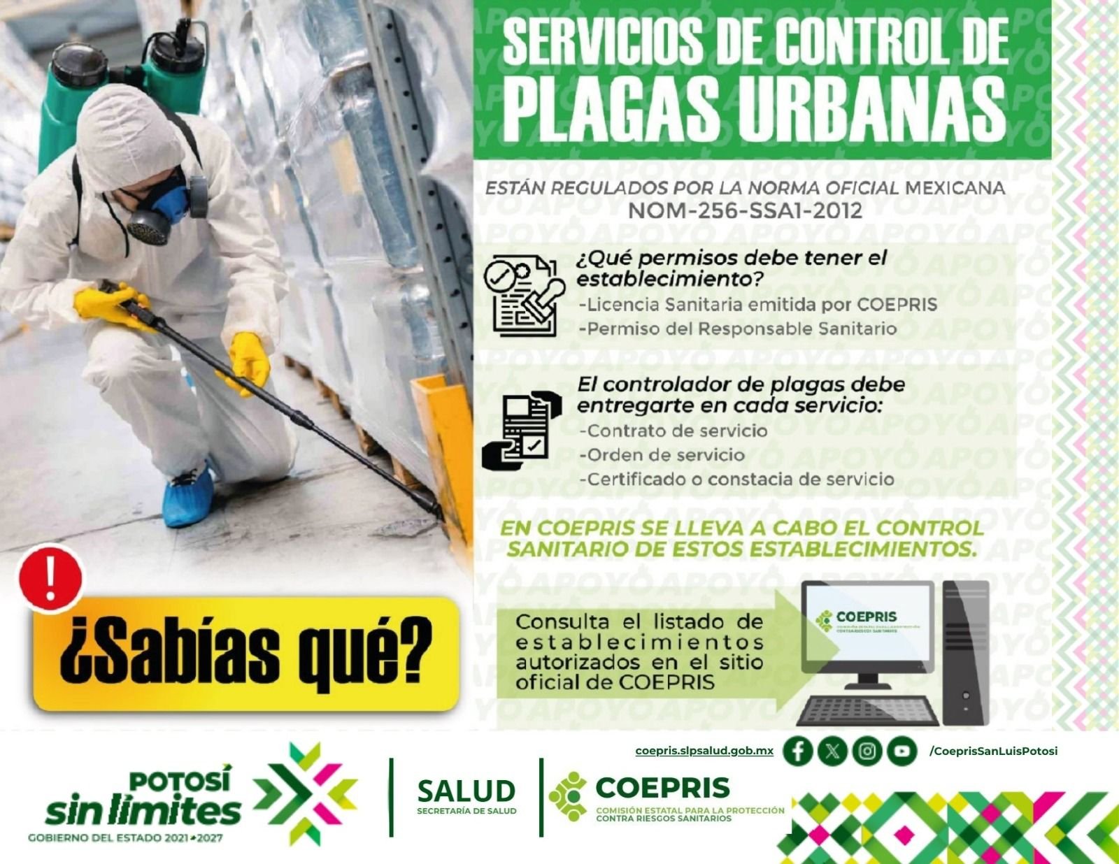 COEPRIS SUPERVISA A CONTROLADORES DE PLAGAS URBANAS Y EXPENDEDORES