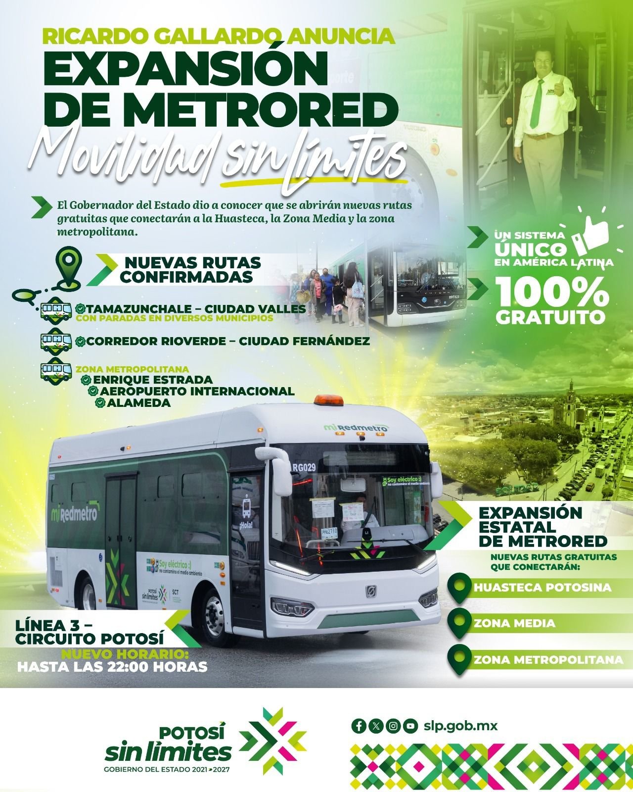 RICARDO GALLARDO ANUNCIA EXPANSIÓN DE METRORED PARA UNA MOVILIDAD SIN LÍMITES