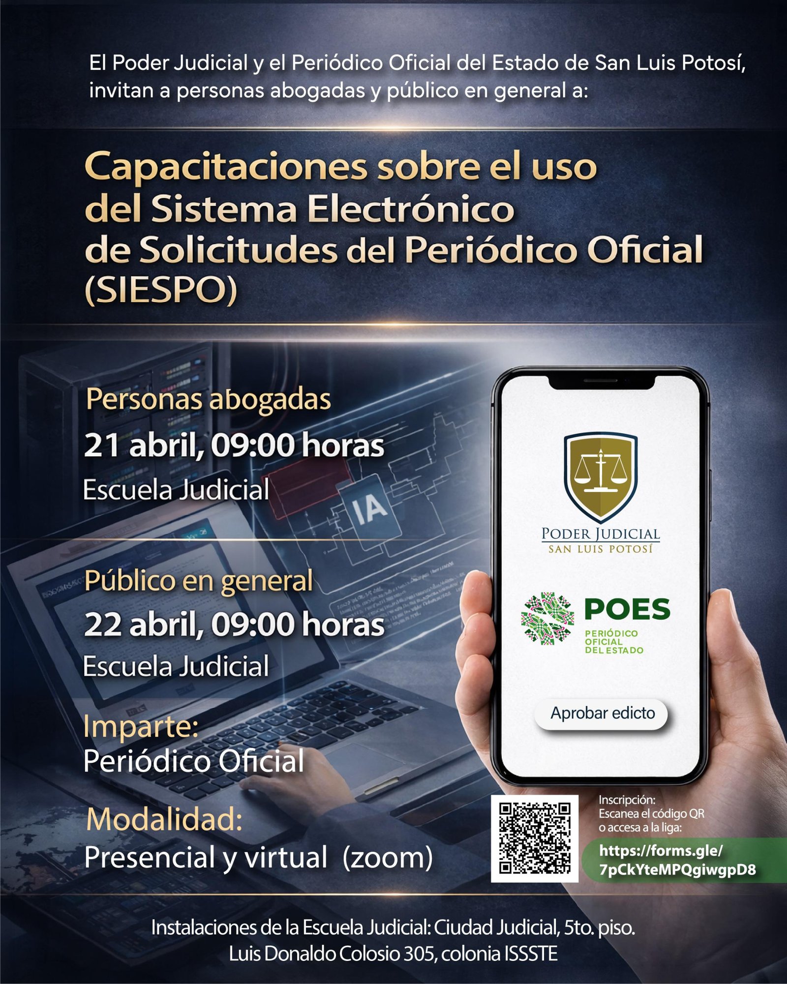 ESTADO Y PODER JUDICIAL IMPULSA CAPACITACIÓN SOBRE EL USO DEL SISTEMA ELECTRÓNICO DEL PERIÓDICO OFICIAL