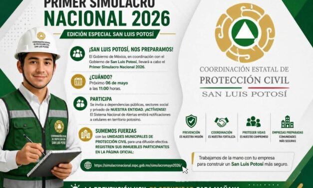 SAN LUIS POTOSI REGISTRA AMPLIA PARTICIPACIÓN EN PRIMER SIMULACRO NACIONAL 2026