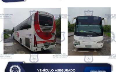 ASEGURA LA POLICÍA DE FGESLP UN AUTOBÚS CON ALTERACIONES EN NÚMEROS DE IDENTIFICACIÓN EN TAMAZUNCHALE
