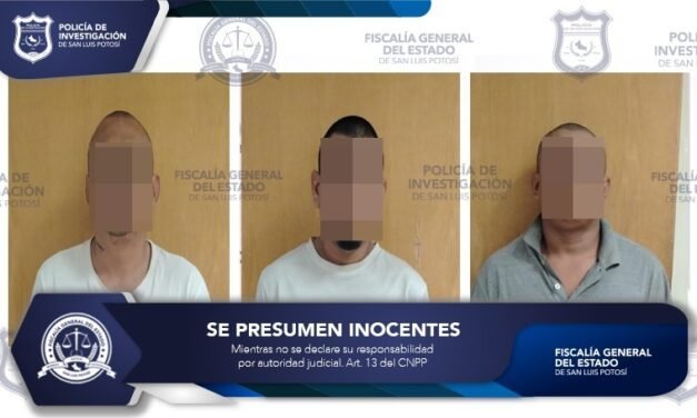EJECUTA FISCALÍA DE SLP UN MANDATO CONTRA TRES HOMBRES POR DELITOS CONTRA LA SALUD Y PORTACIÓN DE PONCHA LLANTAS