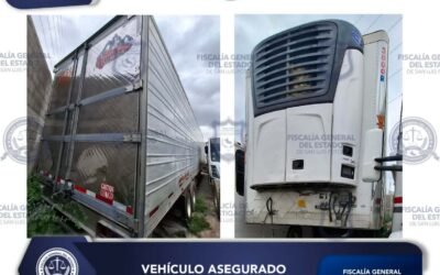 ASEGURA FGESLP CAJA REFRIGERADA EN LA CAPITAL POTOSINA CON REPORTE DE ROBO EN JALISCO