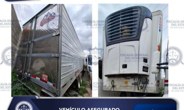 ASEGURA FGESLP CAJA REFRIGERADA EN LA CAPITAL POTOSINA CON REPORTE DE ROBO EN JALISCO