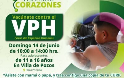 GOBIERNO ESTATAL REFUERZA VACUNACIÓN CONTRA EL VIRUS DEL PAPILOMA HUMANO