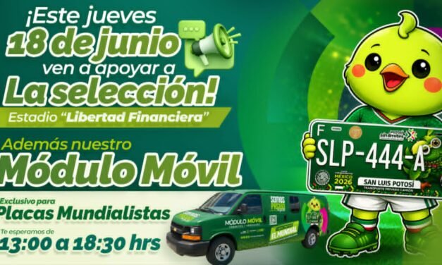 GOBIERNO ESTATAL ACERCA MÓDULO MÓVIL DE PLACAS MUNDIALISTAS EN ESTADIO LIBERTAD FINANCIERA