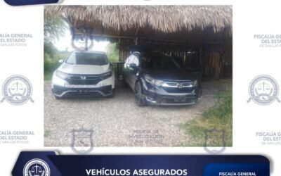 FGESLP ASEGURA DOS VEHÍCULOS CON ALTERACIONES EN SUS NÚMEROS DE IDENTIFICACIÓN Y REPORTE DE ROBO