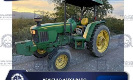 POLICÍA DE INVESTIGACIÓN POTOSINA ASEGURA TRACTOR EN VANEGAS