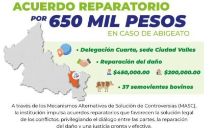 FGESLP LOGRA ACUERDO REPARATORIO POR 650 MIL PESOS EN CASO DE ABIGEATO