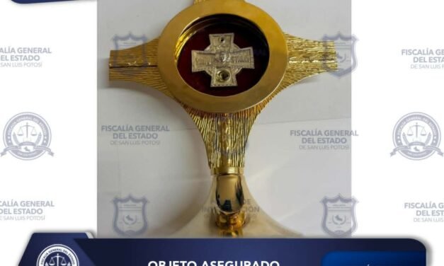 FISCALÍA POTOSINA RECUPERA RELIQUIA DE SANTO TORIBIO ROMO EN LA CAPITAL DEL ESTADO