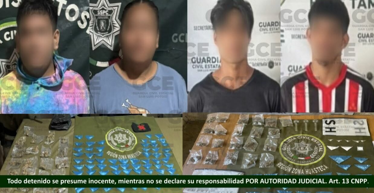 ACCIONES DE INTELIGENCIA DE LA GCE DERIVAN EN CUATRO DETENCIONES MÁS, EN LA HUASTECA