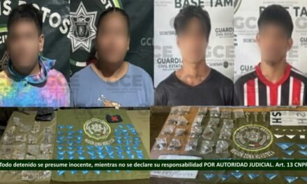 ACCIONES DE INTELIGENCIA DE LA GCE DERIVAN EN CUATRO DETENCIONES MÁS, EN LA HUASTECA