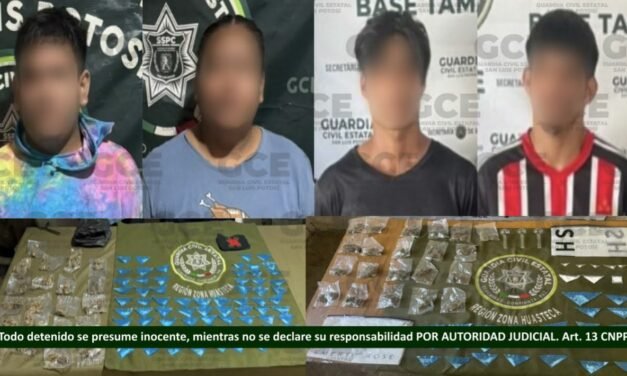 ACCIONES DE INTELIGENCIA DE LA GCE DERIVAN EN CUATRO DETENCIONES MÁS, EN LA HUASTECA