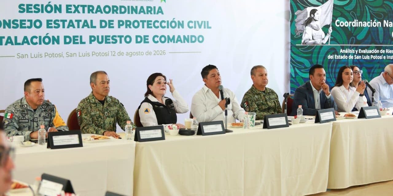 RICARDO GALLARDO ENCABEZA SESIÓN EXTRAORDINARIA DEL CONSEJO ESTATAL DE PROTECCIÓN CIVIL ANTE TEMPORADA DE LLUVIAS
