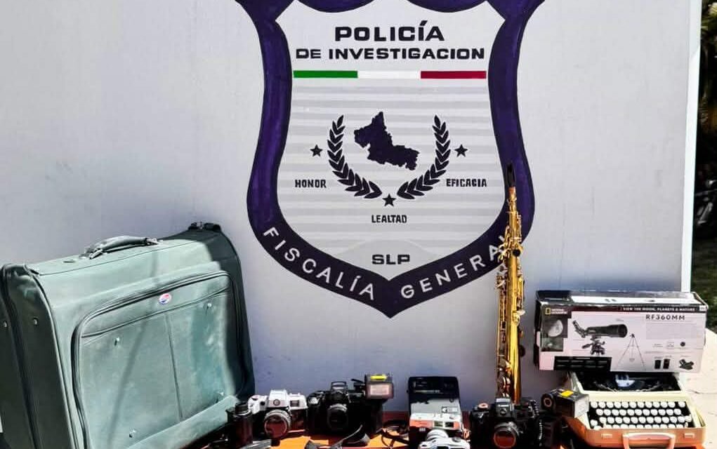 FISCALÍA POTOSINA ASEGURA OBJETOS ROBADOS EN MATEHUALA