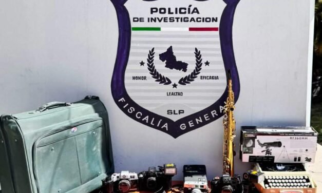 FISCALÍA POTOSINA ASEGURA OBJETOS ROBADOS EN MATEHUALA