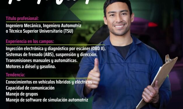 ICAT CONVOCA A PROFESIONALES CON EXPERIENCIA EN EL SECTOR AUTOMOTRIZ
