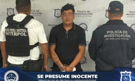 FISCALÍA POTOSINA E INTERPOL CAPTURAN A SUJETO BUSCADO POR HOMICIDIO EN ESTADOS UNIDOS