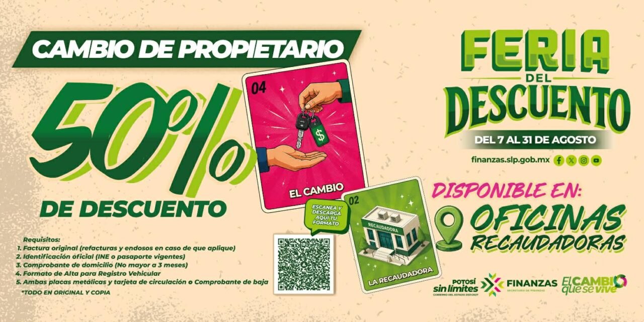GOBIERNO DEL ESTADO OFRECE 50 POR CIENTO DE DESCUENTO EN CAMBIO DE PROPIETARIO DE VEHÍCULOS