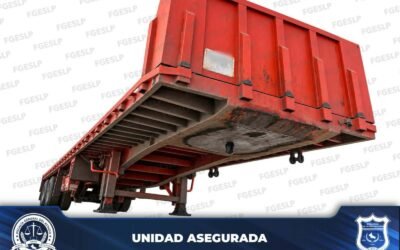 POLICÍA DE INVESTIGACIÓN ASEGURA PLATAFORMA DE CARGA CON REPORTE DE ROBO