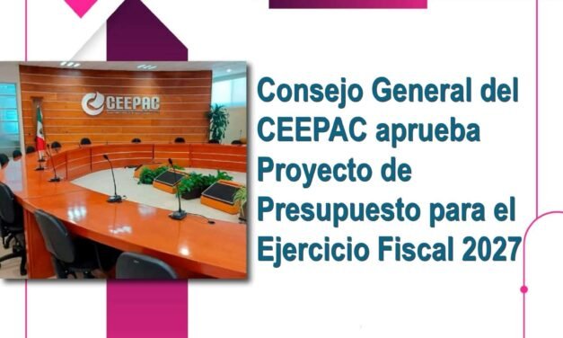 CONSEJO GENERAL DEL CEEPAC APRUEBA PROYECTO DE PRESUPUESTO PARA EL EJERCICIO FISCAL 2027