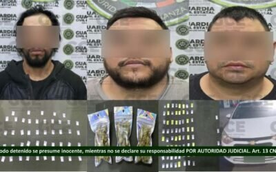 TRABAJOS DE INTELIGENCIA DE LA GUARDIA CIVIL ESTATAL PERMITEN DETENCIONES EN LA CAPITAL Y LA ZONA CENTRO